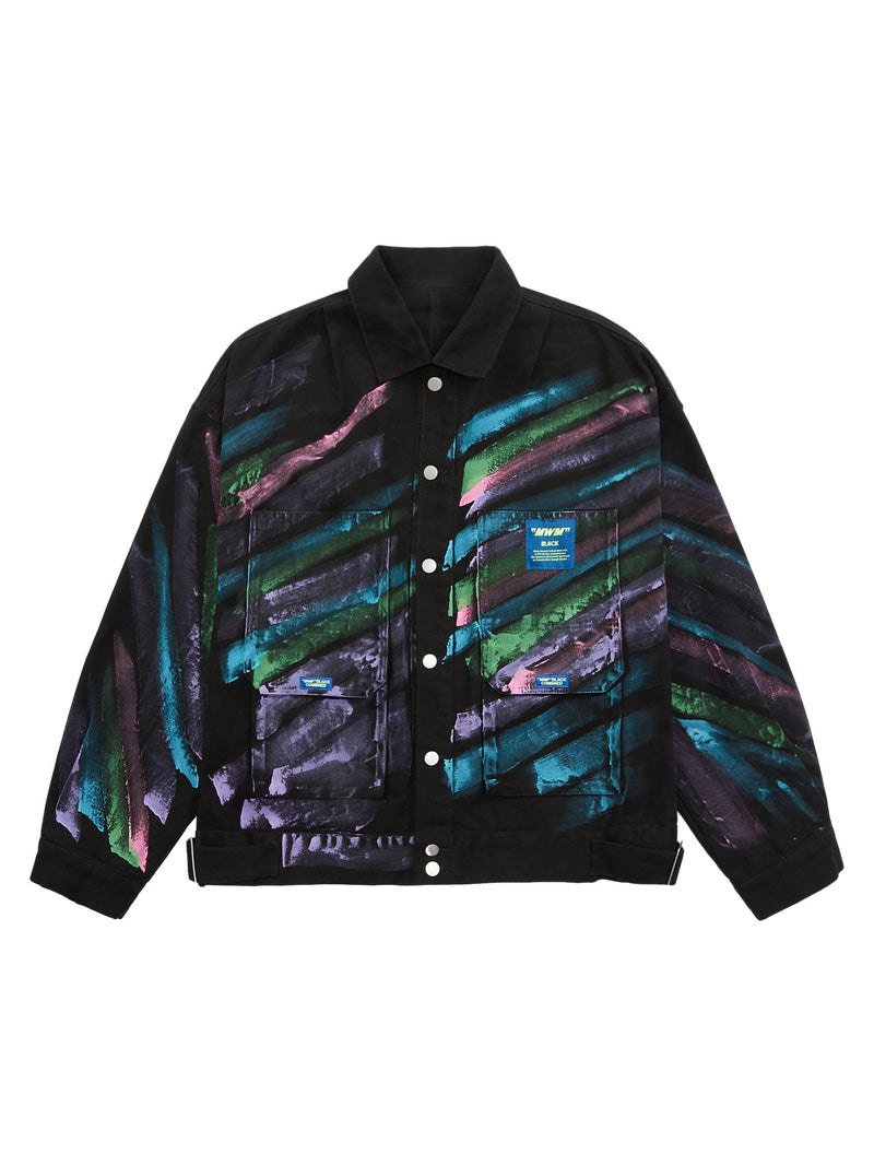 Hip-hop Hand-painted Graffiti Denim Jacket