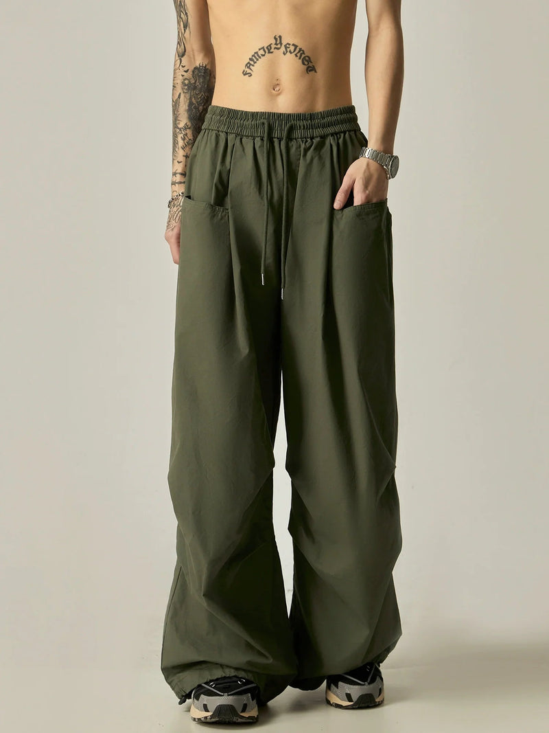 Ultra-Relaxed Wide-Leg Drawstring Lounge Pants