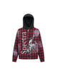 Dark Plaid Hooded Quilted Jacket