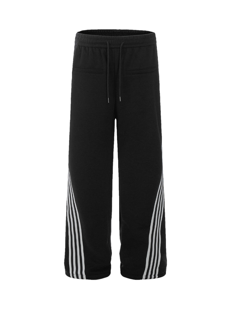 Striped Drawstring Fleece Sweatpants