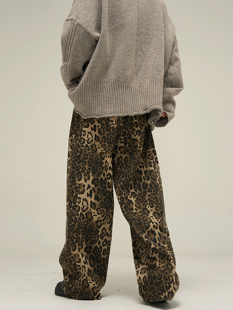 Wild Leopard Print Jeans - chiclara