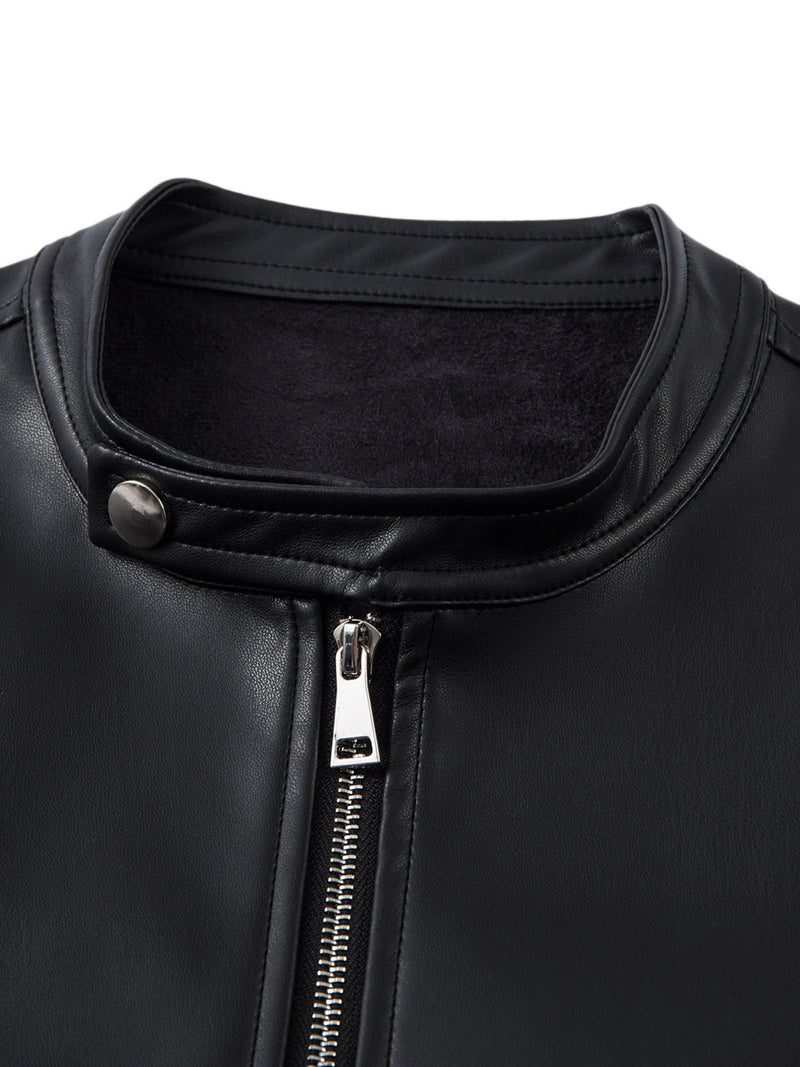 Motorcycle Multi Zipper PU Leather Vest