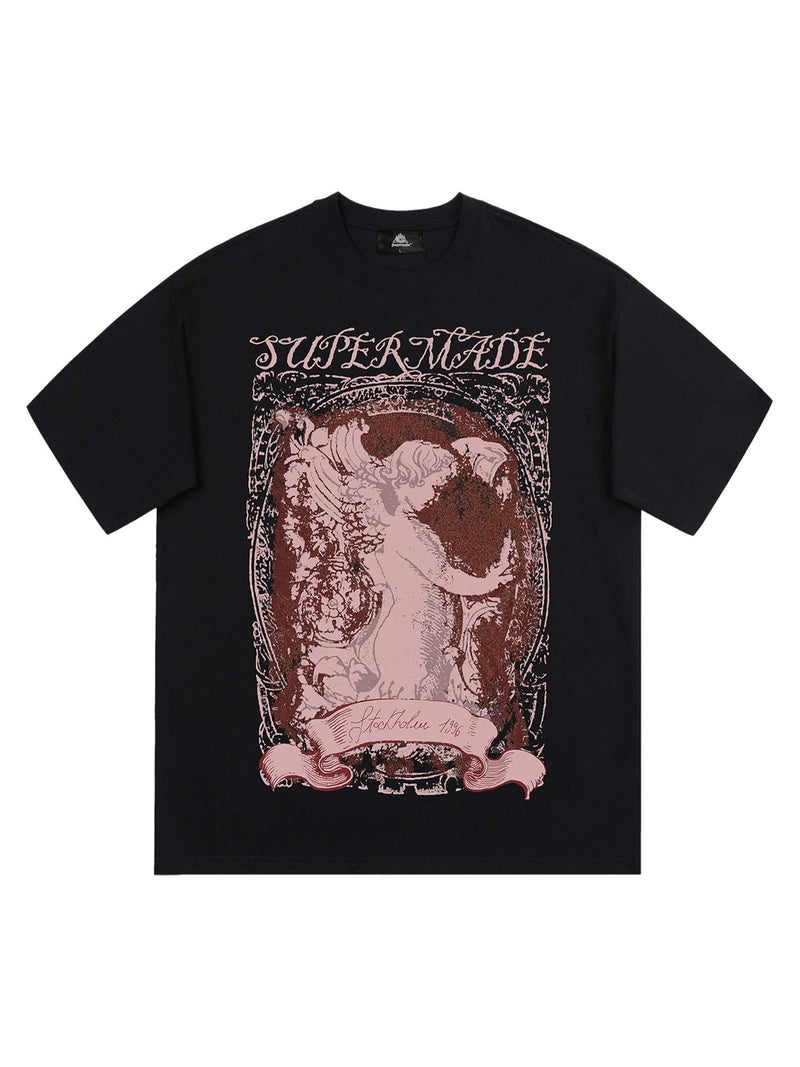 Mottled Angel Street Hip-Hop T-shirt