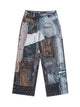 Washed Patchwork Baggy Jeans