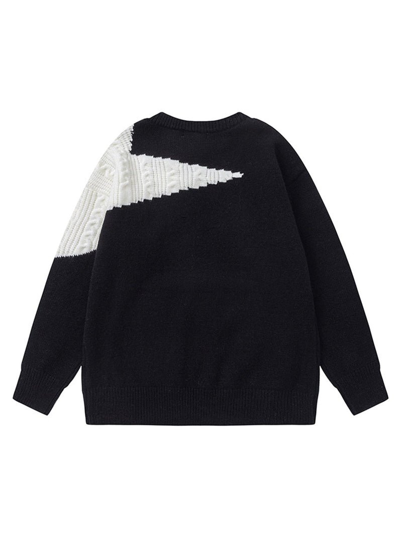 Star Contrast Knit Sweater