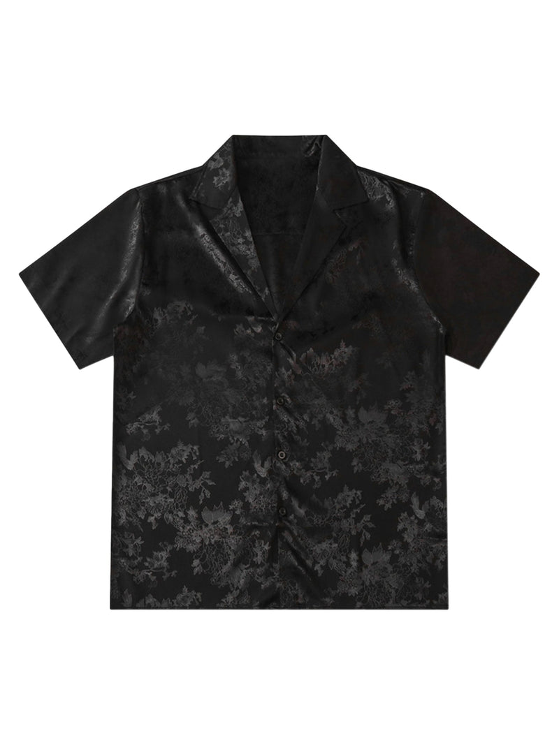 Leaves Pattern  Black Vintage Shirts