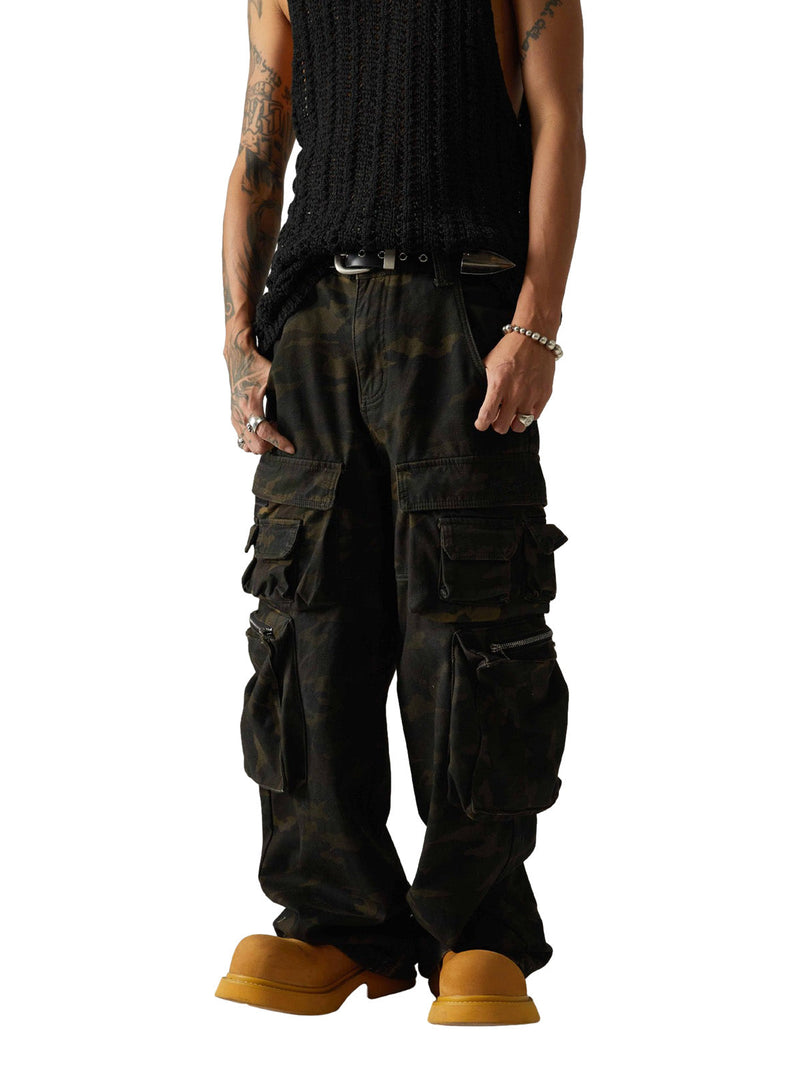 Wasteland Style Camouflage Baggy Cargo Pants