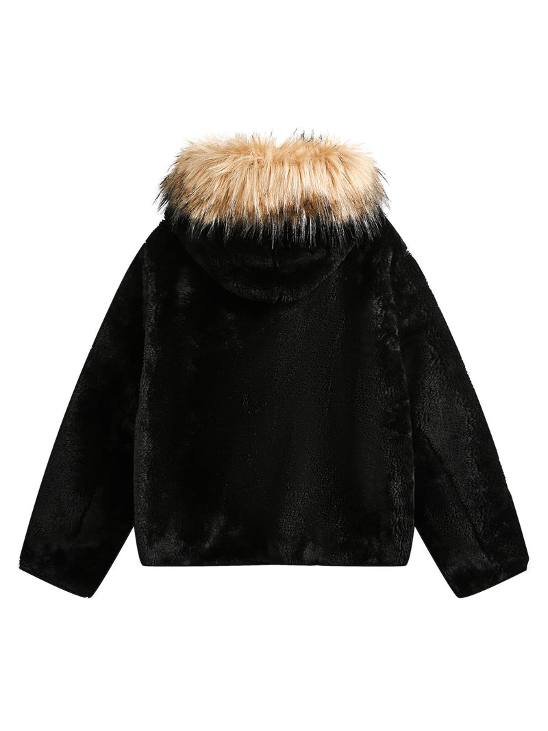 Fur Hooded Quilted Sherpa Jacket