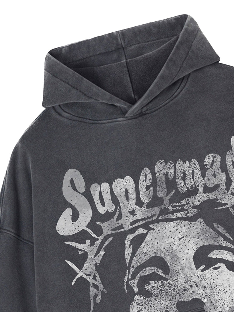 Heavy Washed Jesus Graphic Hoodie