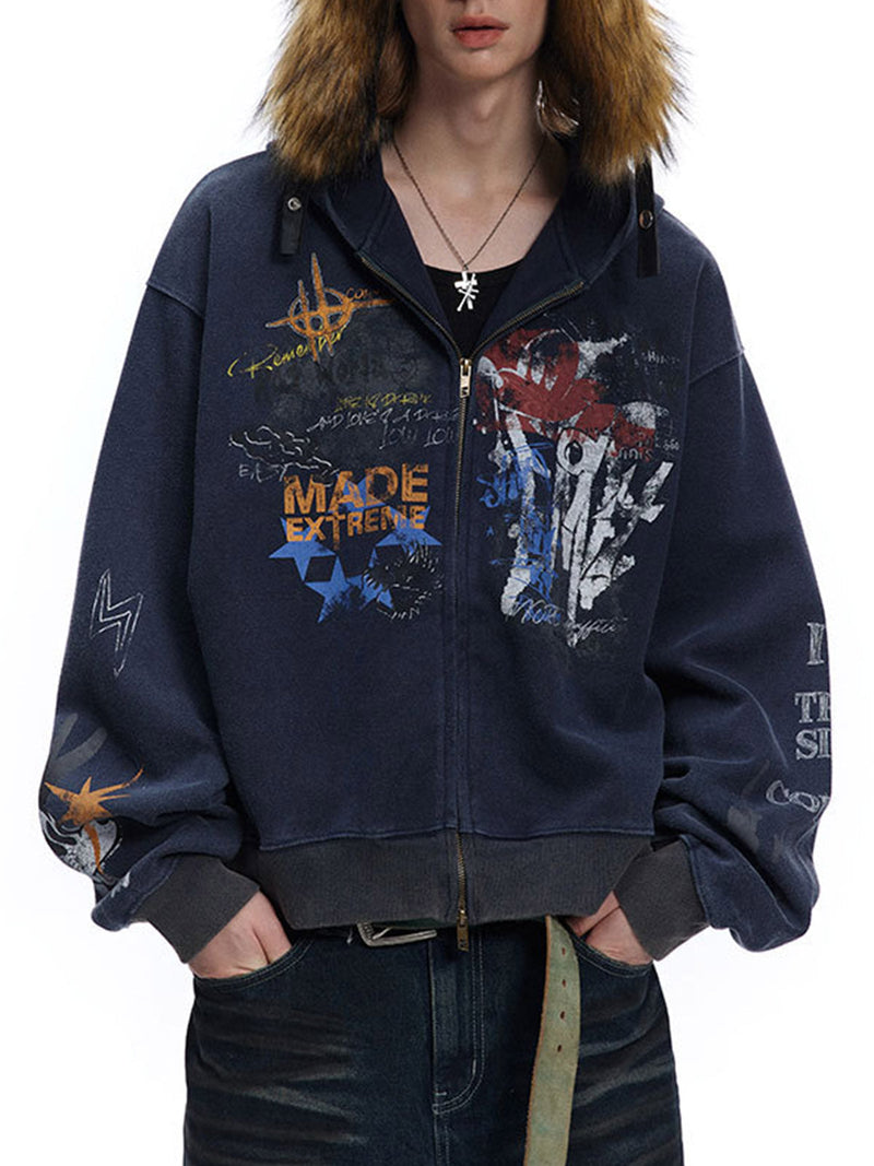 Graffiti Cardigan Hoodie