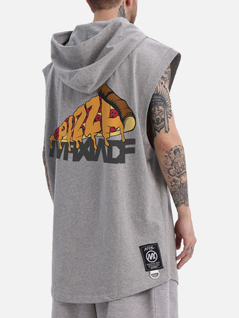 Hip-hop Cartoon Printed Hooded Vest