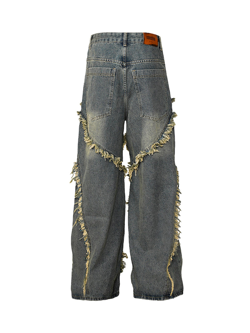 High Street Hip Hop Washed Distressed Jeans