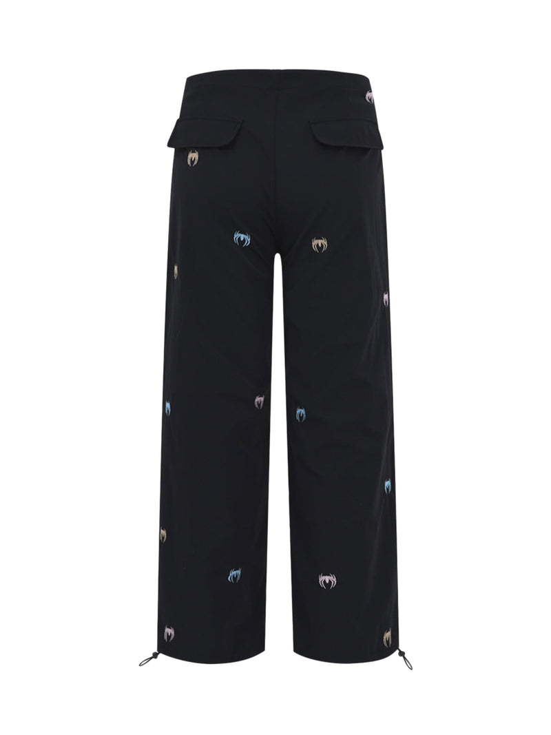 Embroidered Spider Straight Leg Pants