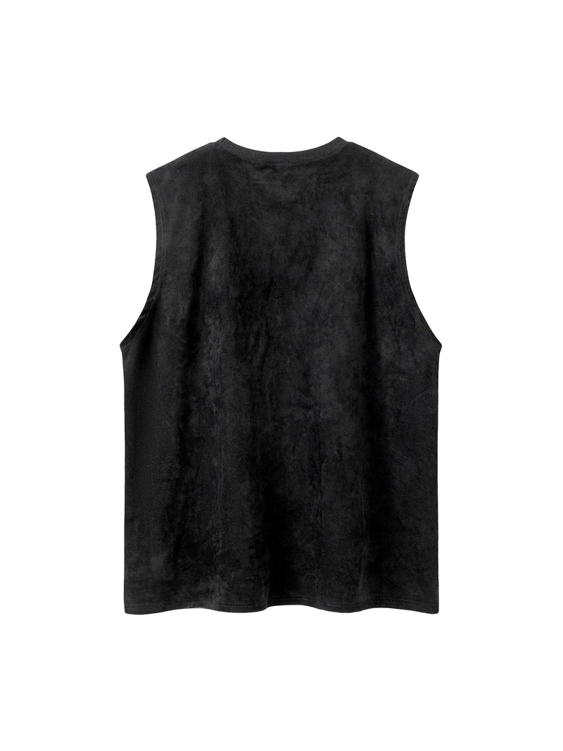 Printed Crew Neck Casual Vest