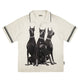 Doberman Print Short Sleeve Shirt - chiclara