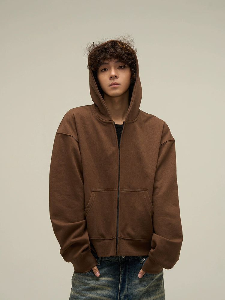 Relaxed Vibe Oversized Short Zipper Hoodie - chiclara