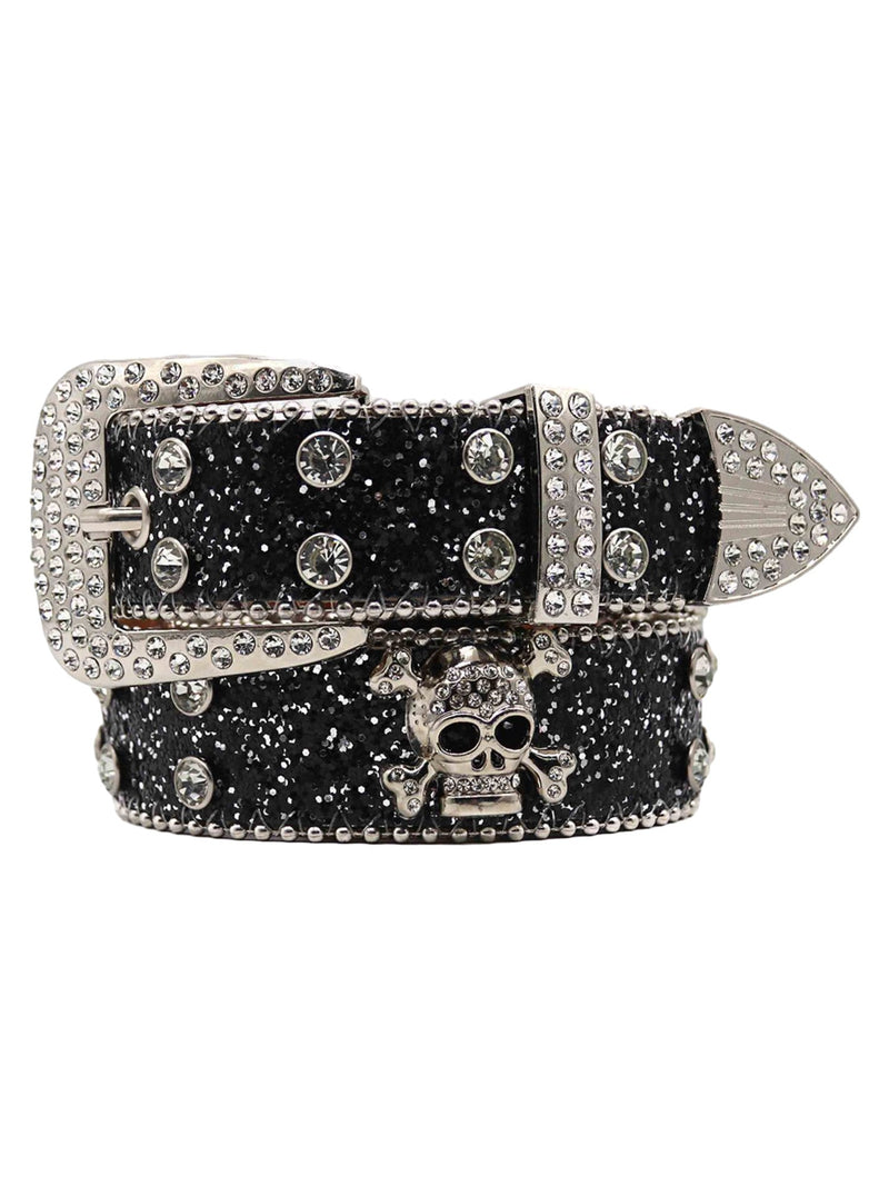 Rhinestone Skull Belt