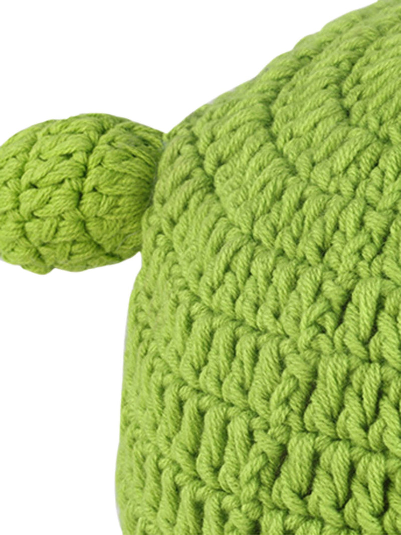 Fun Green Cartoon Hand-knitted Head Cover