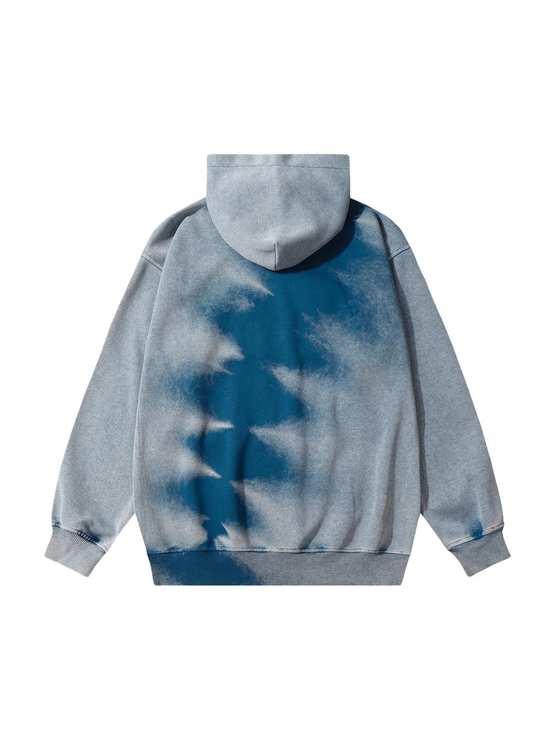 Tie-dye Contrasting Print Pullover Hoodie