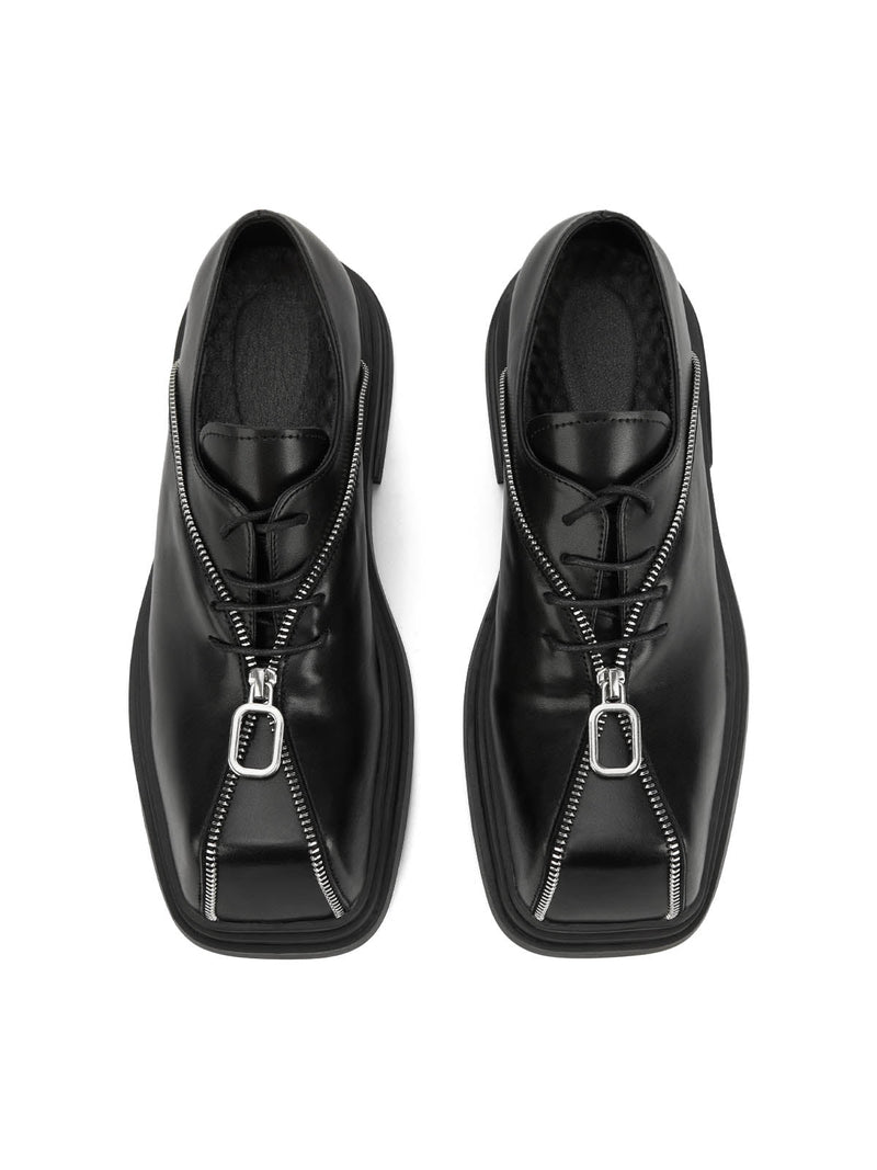 Punk Personality Zipper Design Leather Shoes