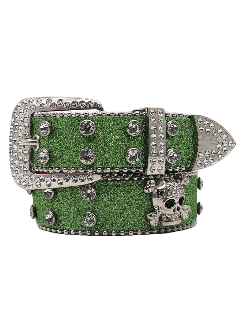 Rhinestone Skull Belt