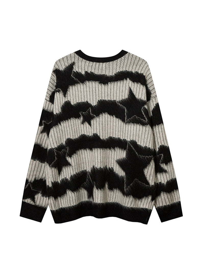 Mohair Star Striped Sweater