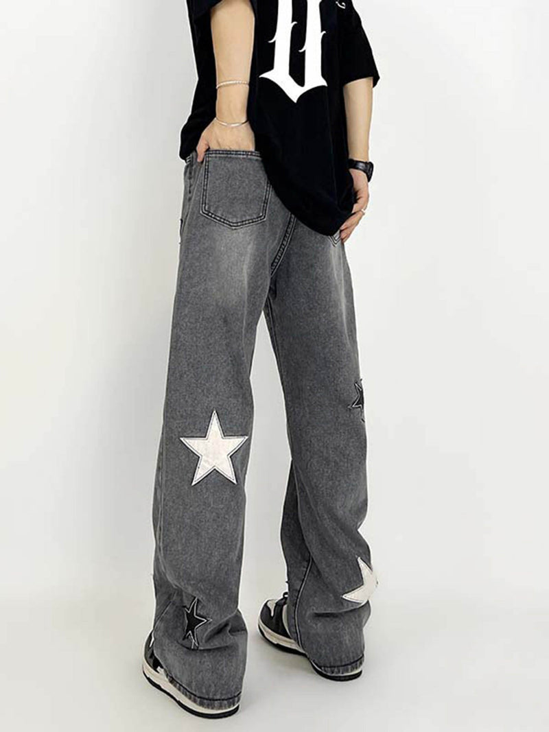 Star Patch Embroidery Jeans