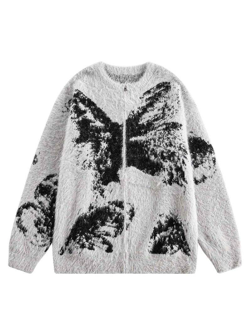 Butterfly Cardigan Zip Up Sweater