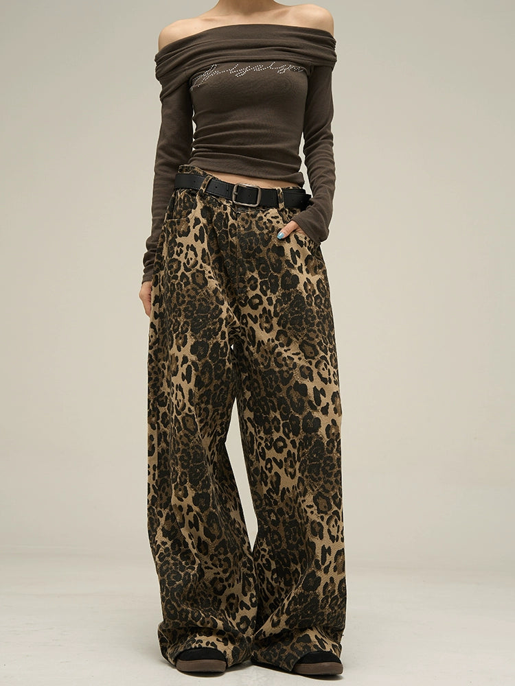 Wild Leopard Print Jeans - chiclara