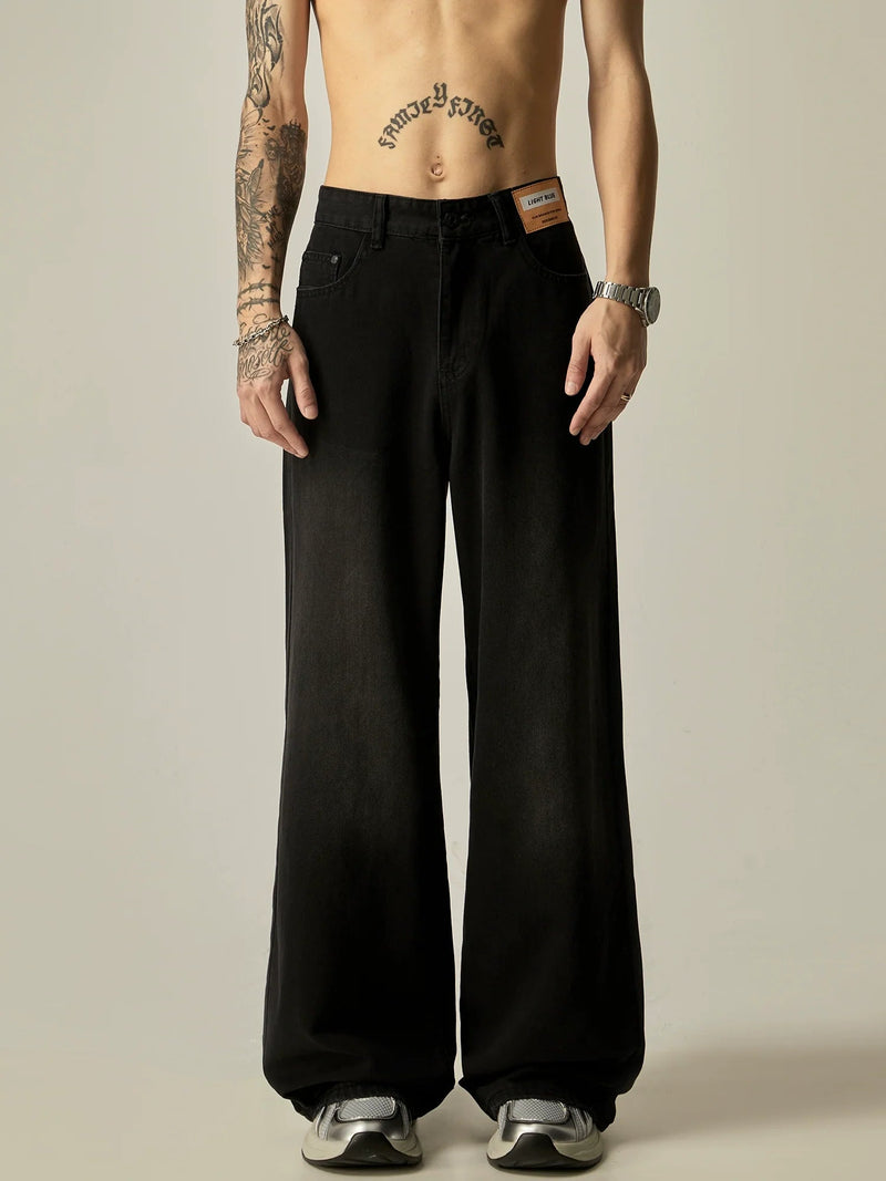 Wide-Leg Relaxed Fit Denim Pants