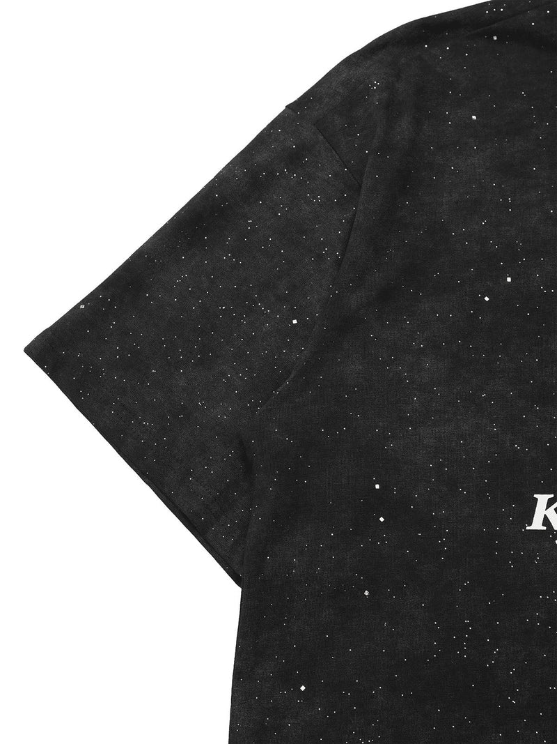 Starry Sky Printed Street Rap T-Shirt