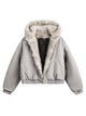 Spliced Fur Hooded Quilted Jacket