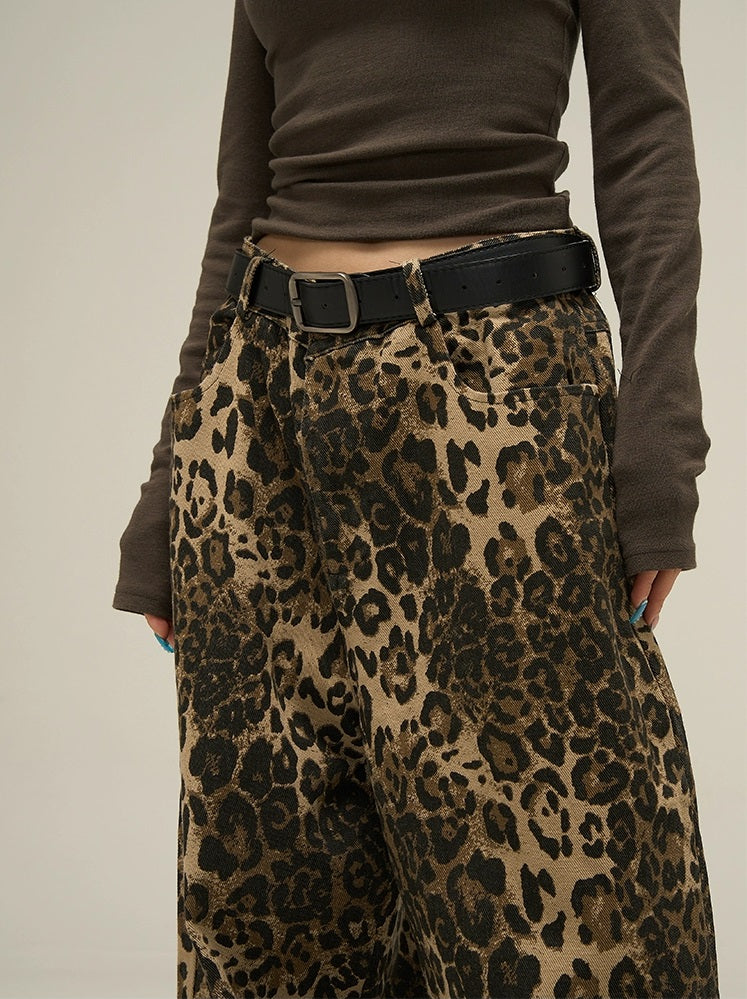 Wild Leopard Print Jeans - chiclara