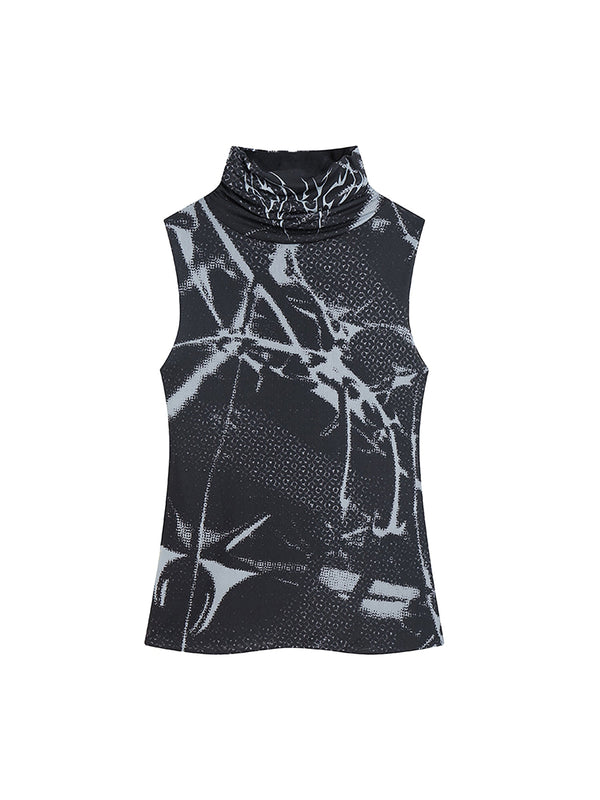 Hip Hop Face Mask High Neck Tank Top