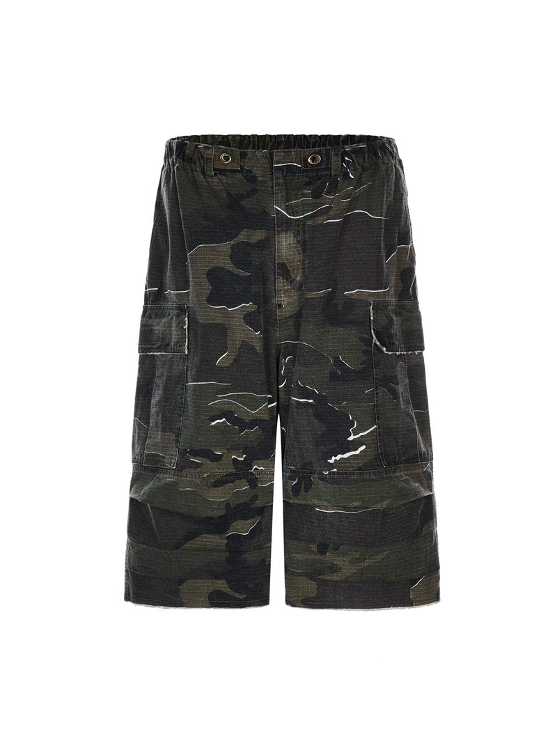 Retro Camouflage Workwear Baggy Jorts