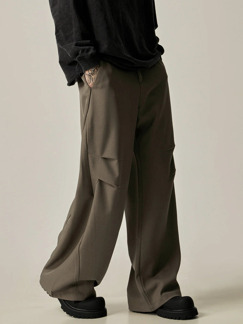 Sleek Black Ultra-Wide Leg Dress Trousers