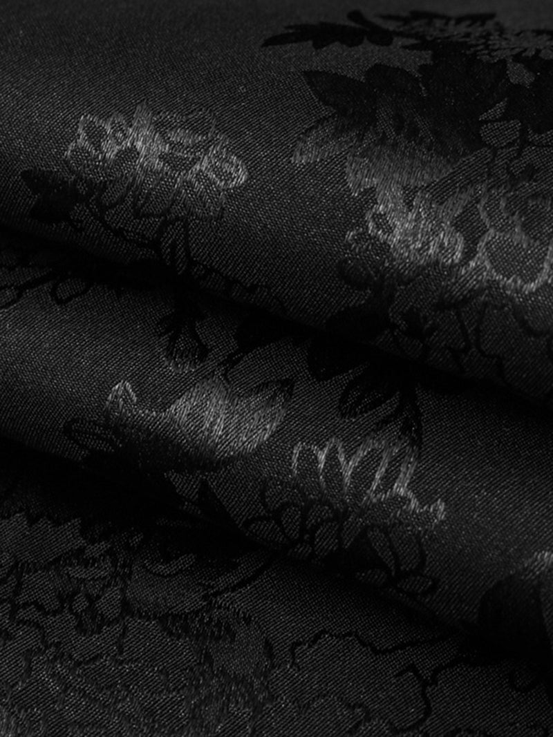 Leaves Pattern  Black Vintage Shirts