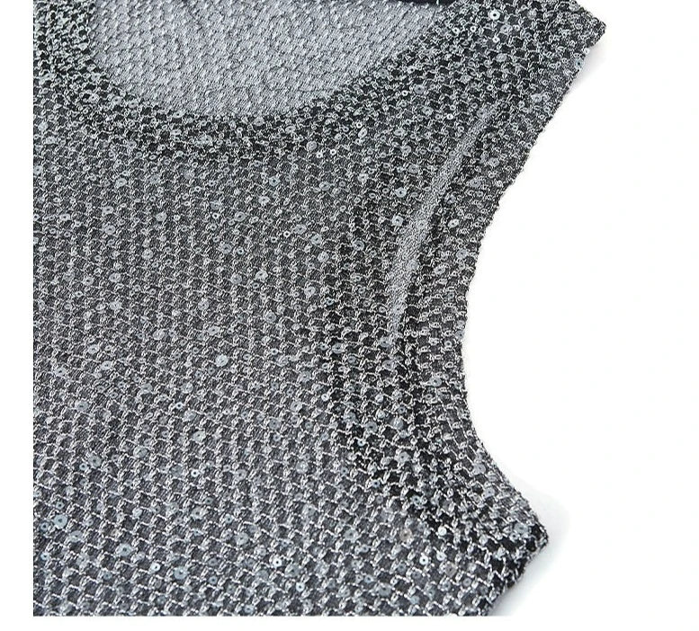 Metallic Mesh Tank Top