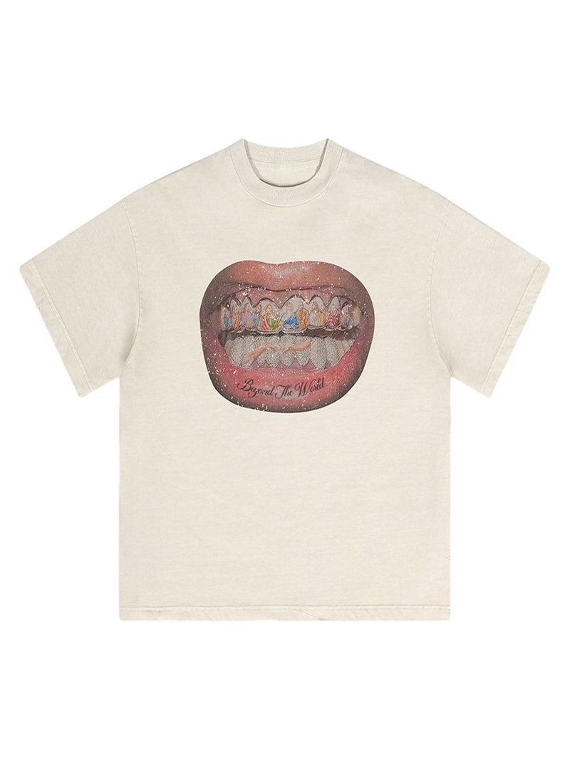 Full Diamond Tooth Pattern T-Shirt