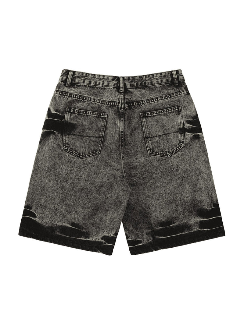 High Street Washed Distressed Denim Shorts