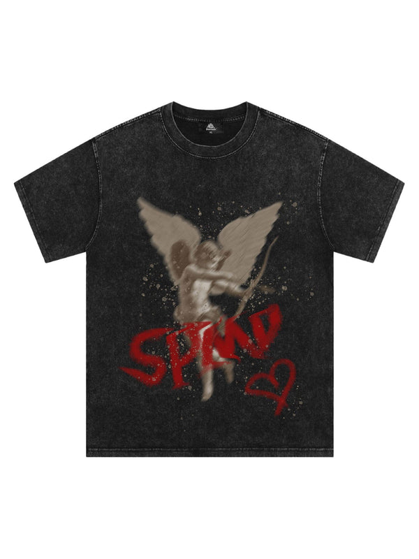 Washed Angel Print T-shirt