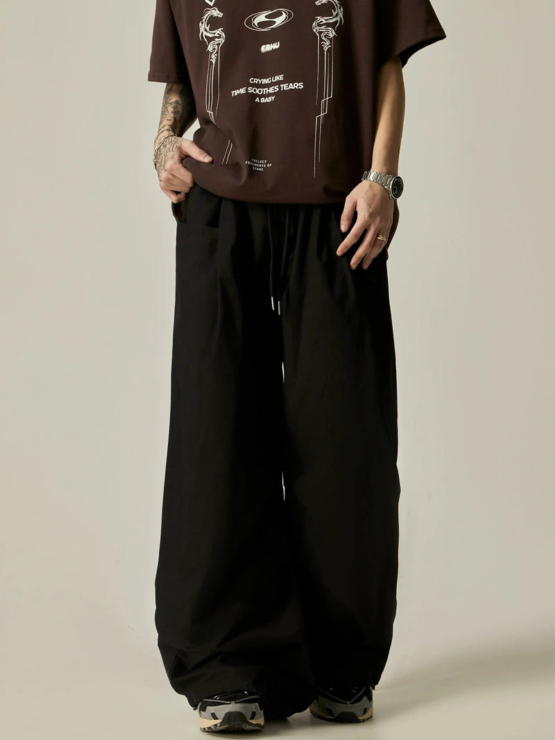 Ultra-Relaxed Wide-Leg Drawstring Lounge Pants