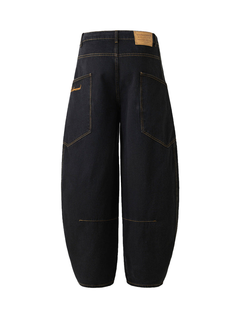 Embroidered Scimitar Tapered Jeans