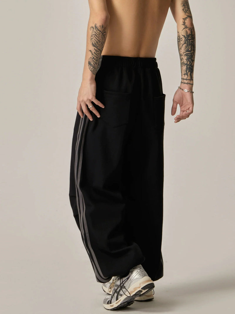 Side-Stripe Wide-Leg Track Pants