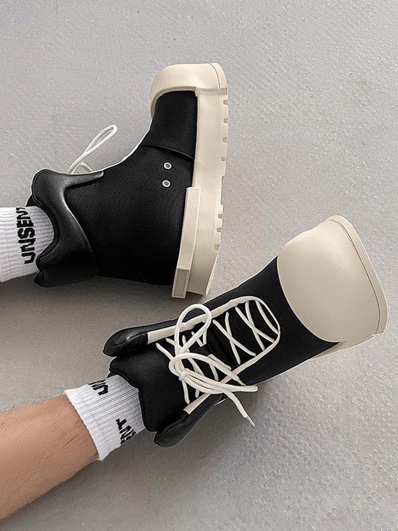 High Top Canvas Platform Sneakers