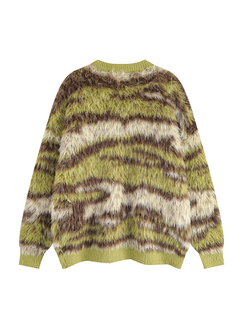 Mohair Striped Knit Sweater