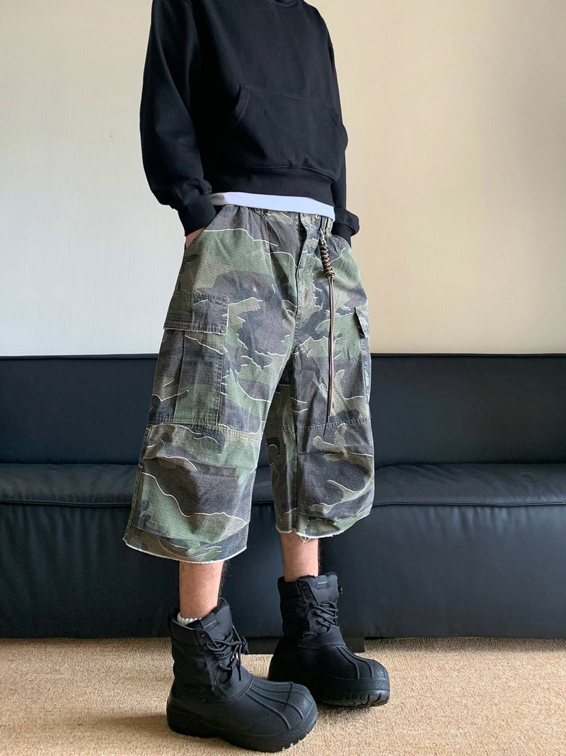 Retro Camouflage Workwear Baggy Jorts