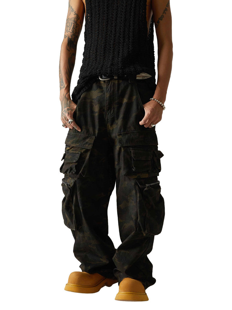 Wasteland Style Camouflage Baggy Cargo Pants