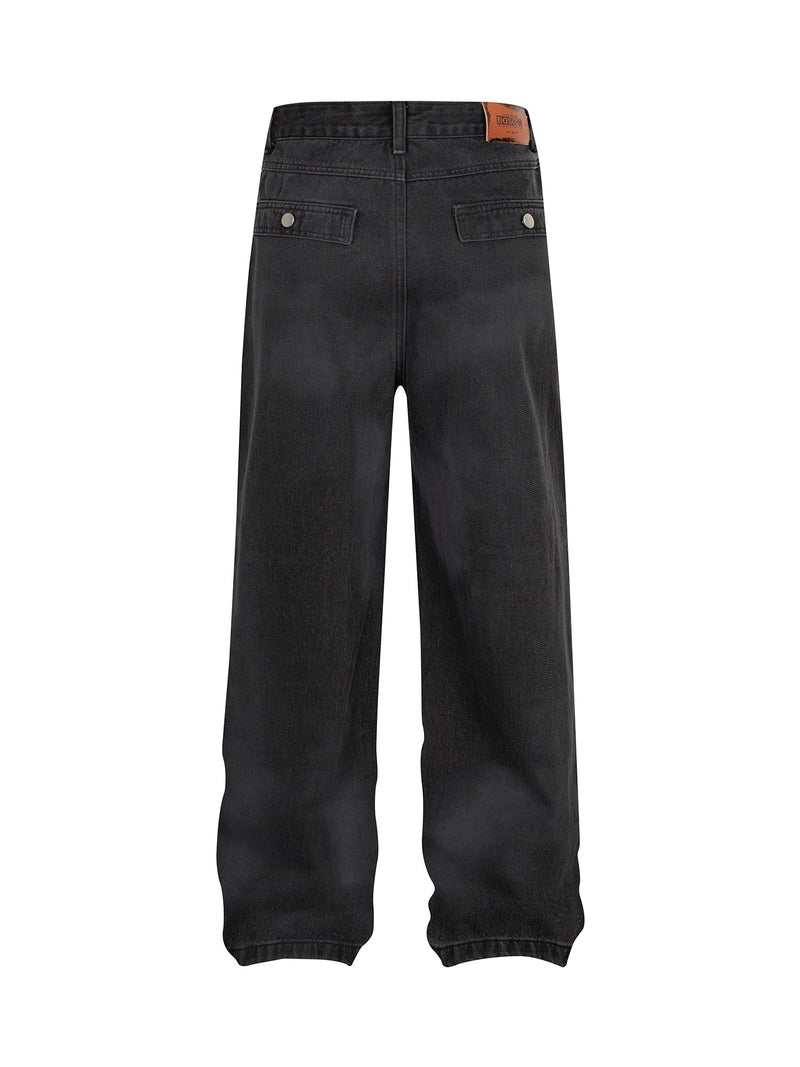 High Street Hip-hop Distressed Washed Work Jeans