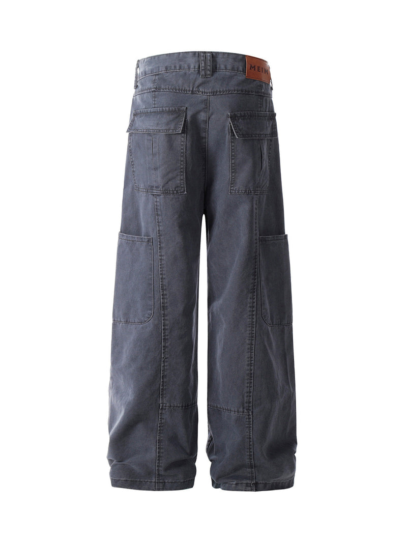 Deconstructed Split Straight Leg Jeans